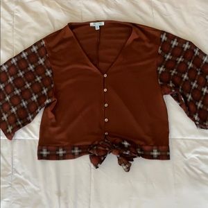 She & Sky Cropped Shirt